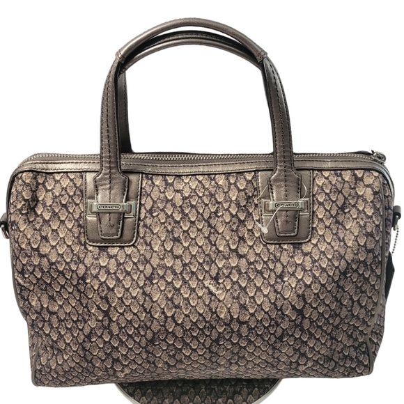 Coach Taylor Snake Print Satchel Crossbody NWOT - Picture 1 of 17